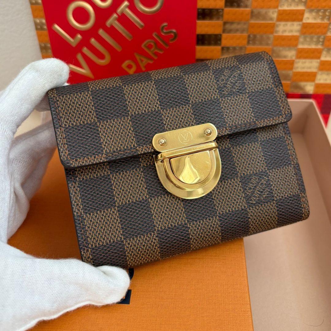 使用わずか】ルイヴィトン ダミエ エベヌ ポルトフォイユ・コアラ 三