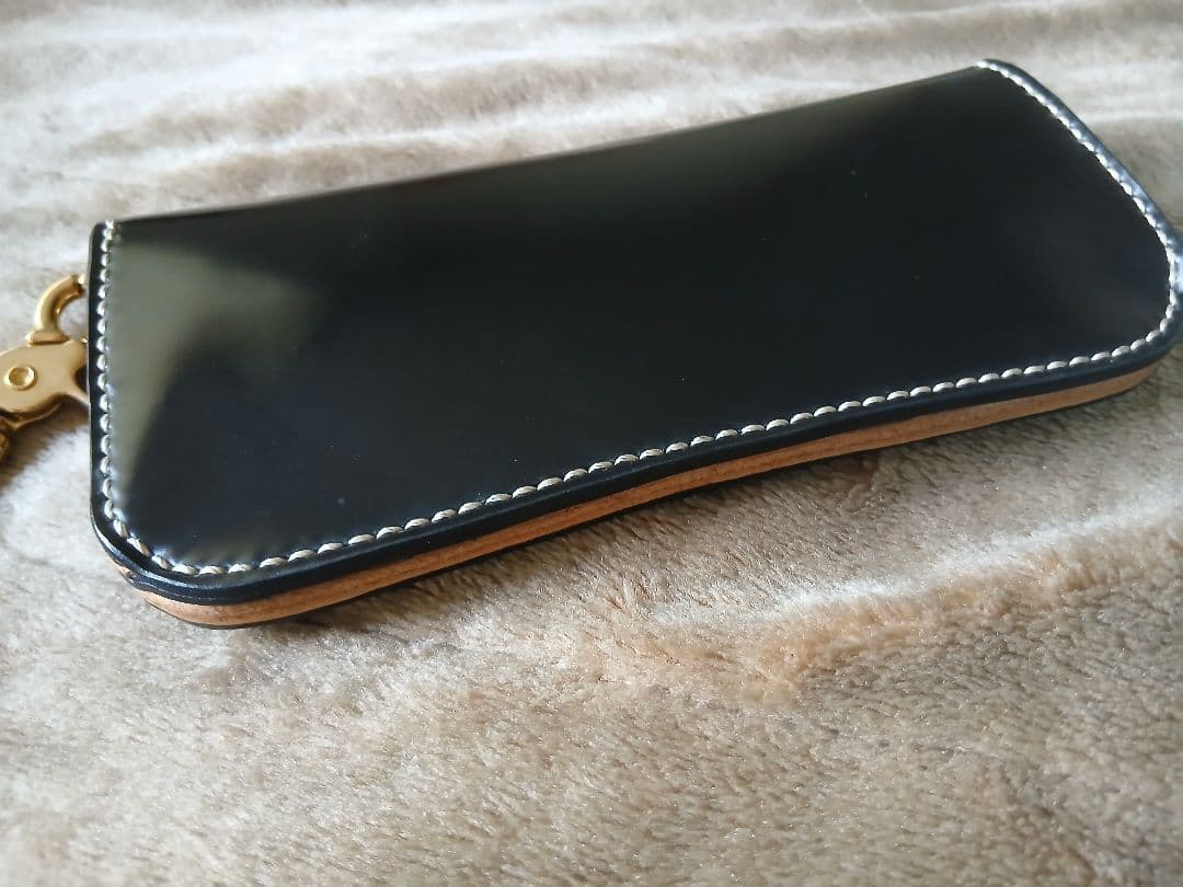 新喜皮革 オイルコードバン トラッカーウォレット ウォレットチェーン付き