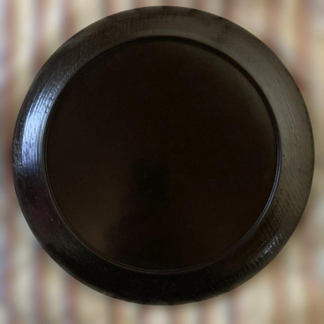 七代中村宗哲(貘斎）真塗 黒菓子器　￼22.5×2.2cm 共箱