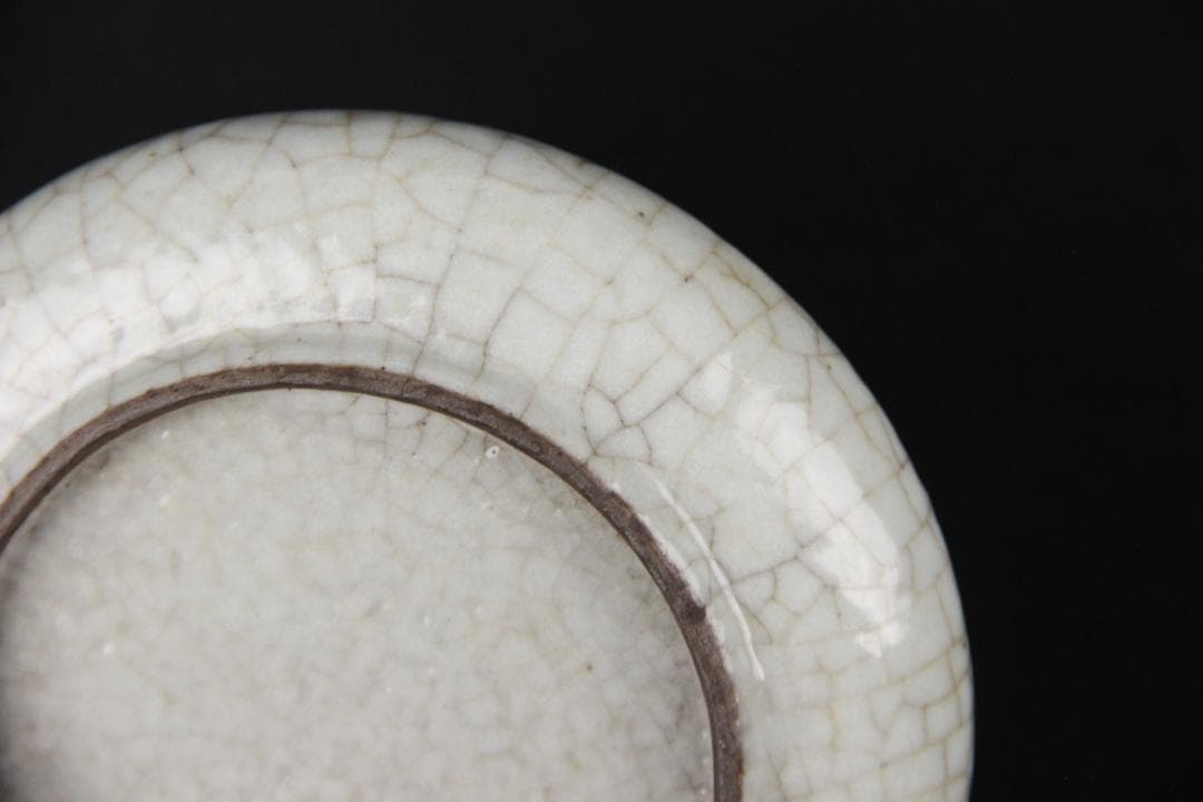 中国古美術 唐物 時代物 清朝期 哥釉 水盂 文房具 陶磁器 NX23-2