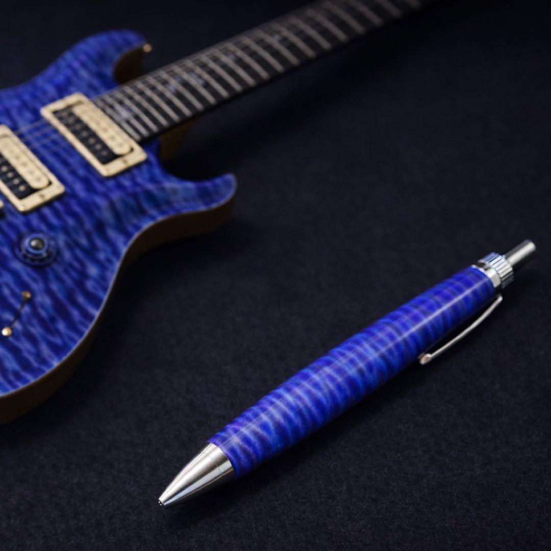 木軸ペン ラッカー仕上げ 楽器 ギター 青