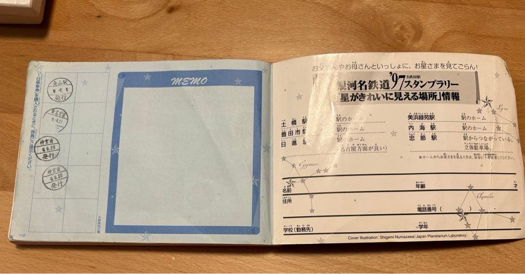 ９７年　名鉄８８駅　銀河名鉄道スタンプラリー　 踏破記念メダル　スタンプ台紙帳