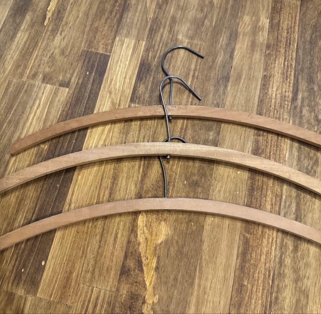 ヴィンテージ木製ハンガー3本リバース大戦