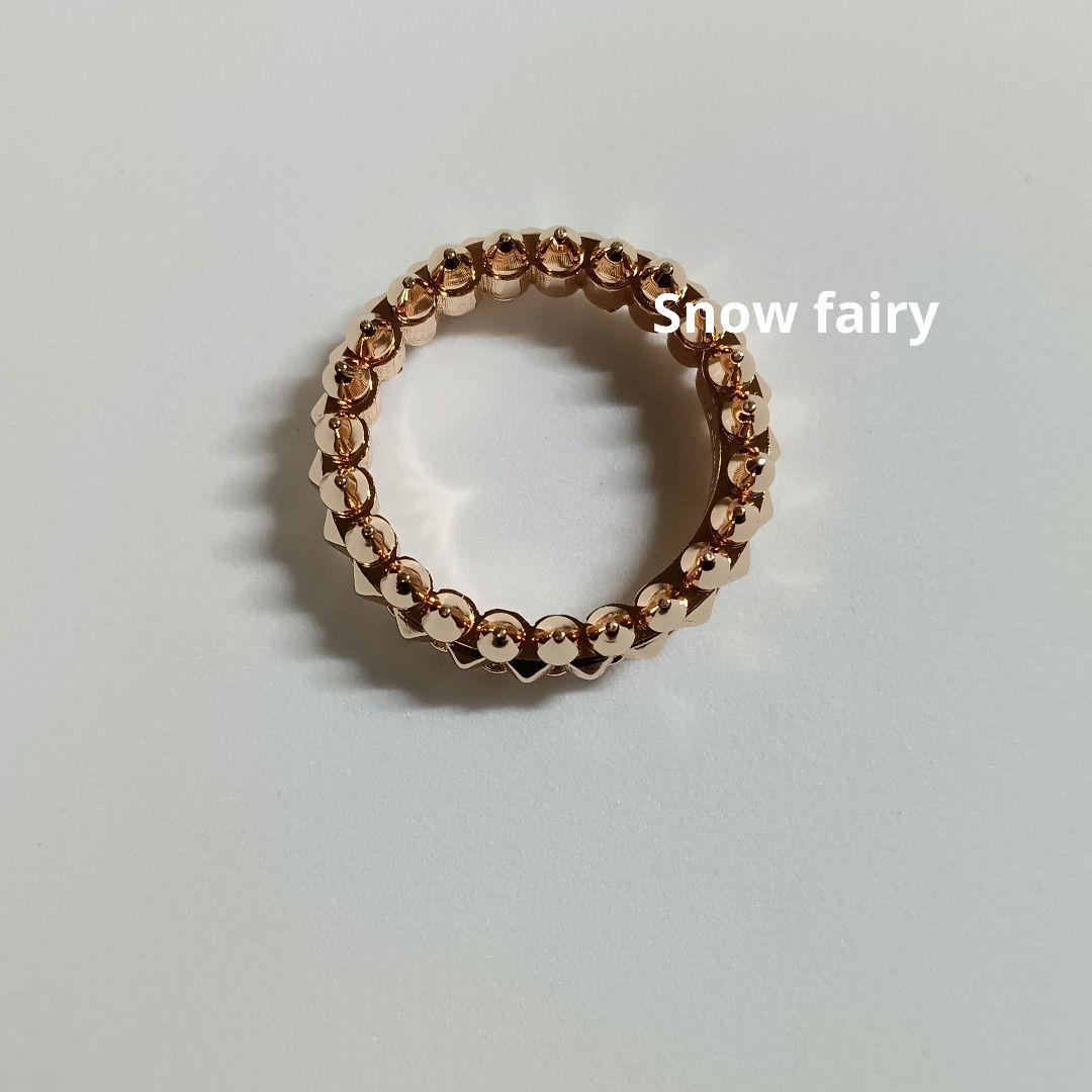 クラッシュトゲトゲスパイクリング約13.5号　ピンクゴールドカラー