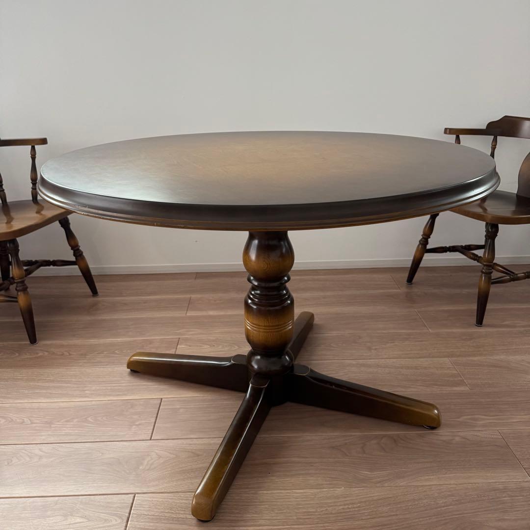 良品 飛騨産業 ダイニングテーブルのみ 丸テーブル キツツキ