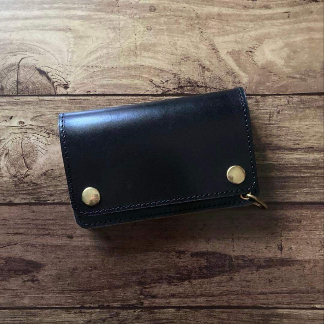 【hero】ミドルトラッカーウォレット 茶芯ブラック【お札を折らずに収納】