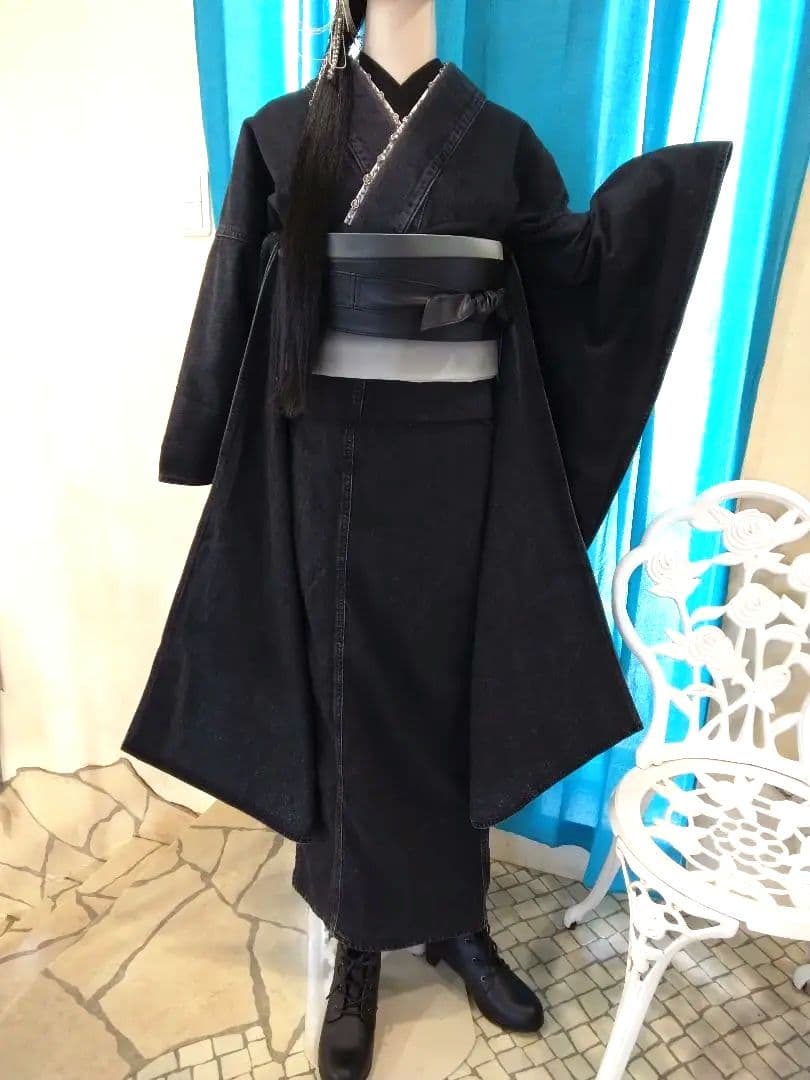 デニム振袖 フルセット、振袖セット、成人式、グレー