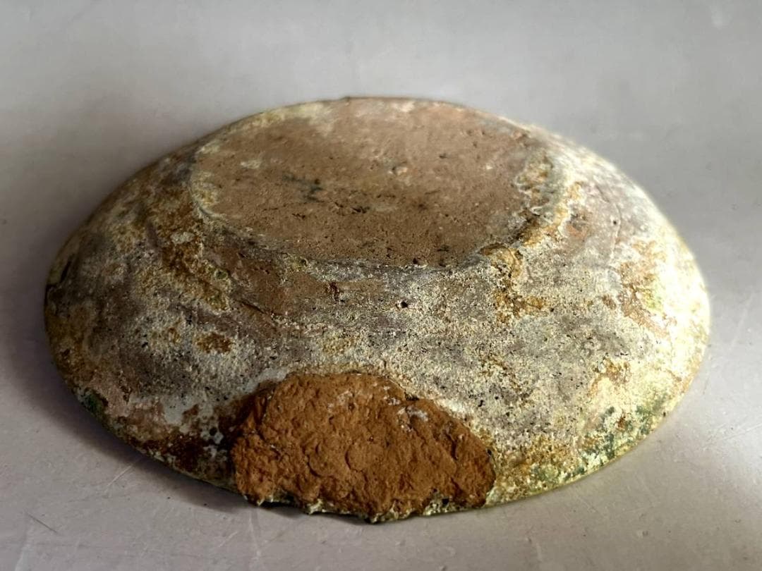須恵器□古い時代物皿 土器 発掘皿 引っ付き痕 古玩 古美術 時代物 骨董
