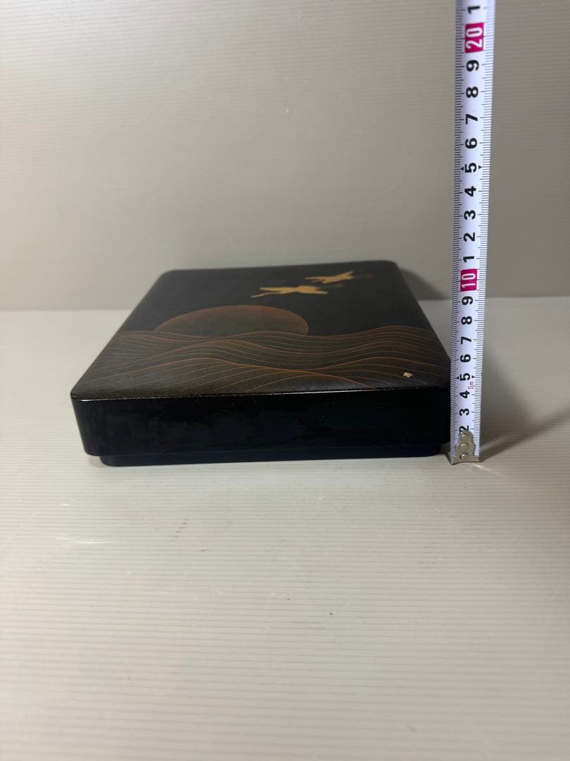 2197 漆器 高級 日本製 沈金日の出鶴 文箱 書類入れ 書類ケース