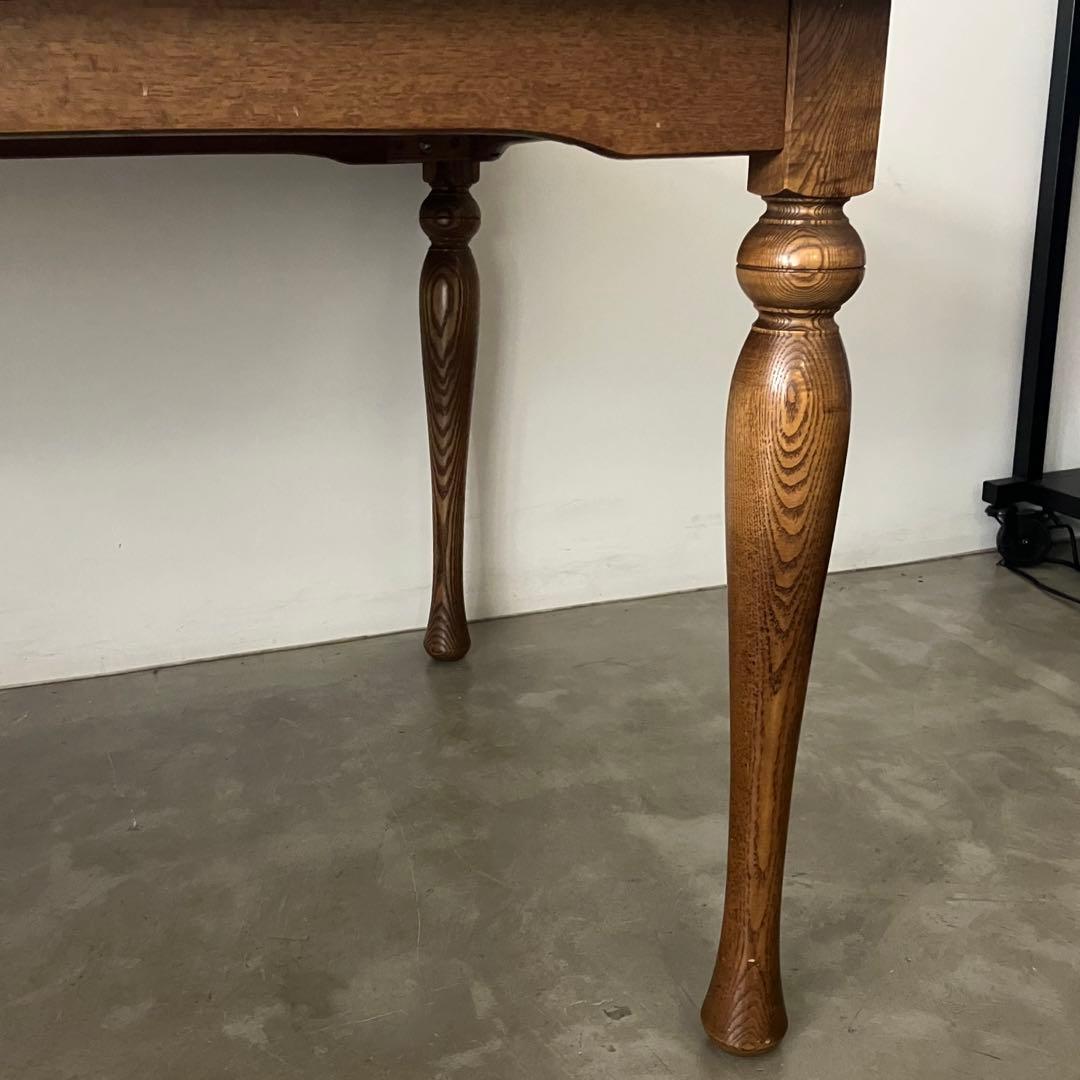 レトロ　アンティーク　古家具　キツツキ　カリモク　太平　猫足　ろくろ脚　ろくろ足