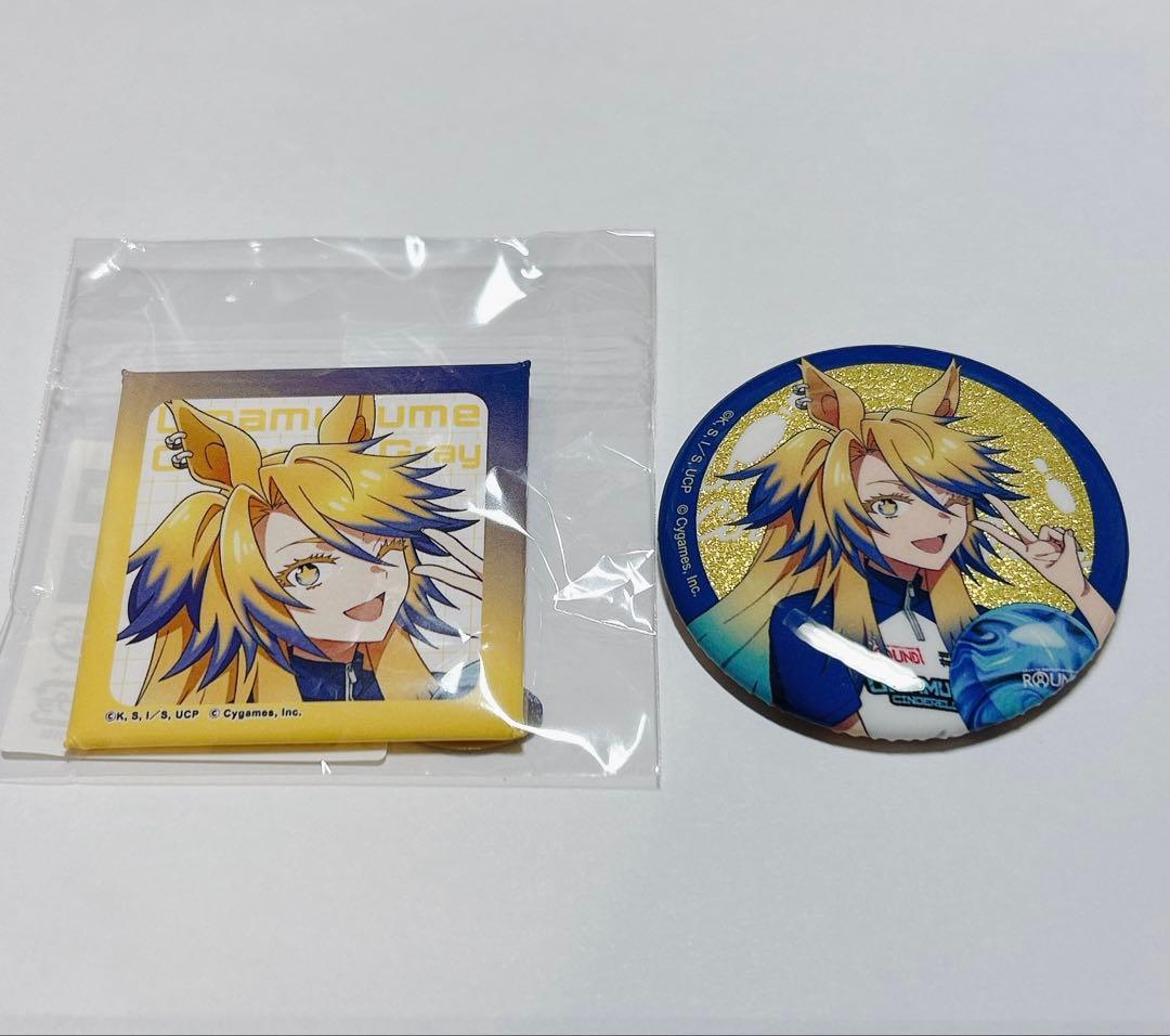 オベイユアマスター 缶バッジ2種 シンデレラグレイ ラウンドワン ウマ