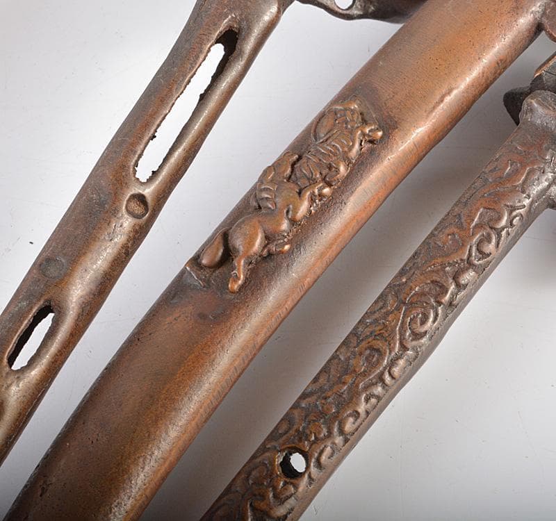 時代提げ物　書道具　古銅　矢立　6点　まとめて　M　R5246