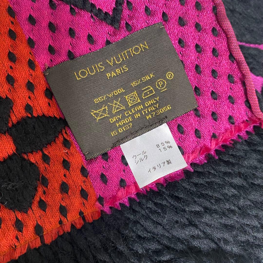 LOUIS VUITTON エシャルプロゴマニアレインボー ブラック マフラー