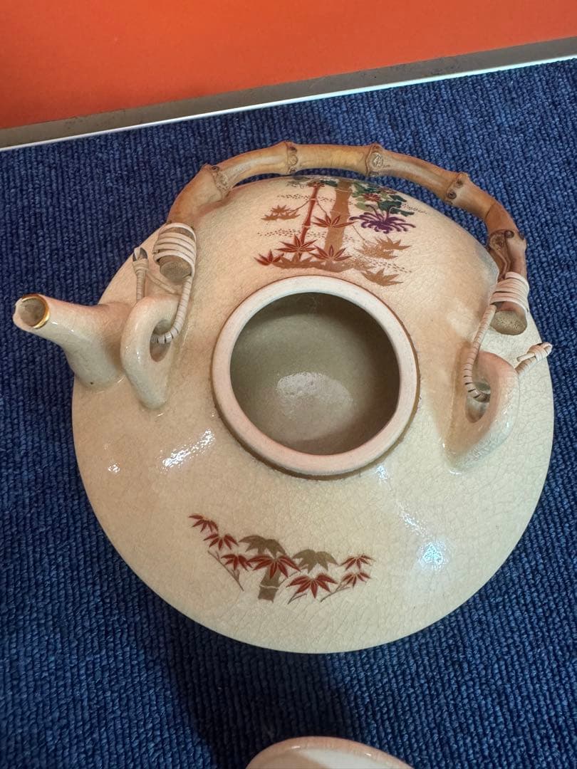 1977 薩摩焼 茶器セット 急須1客 湯呑3客 美術品・アンティーク