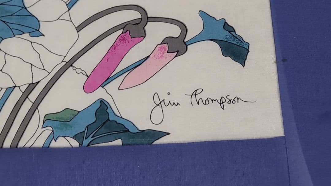 ☆最終価格 ジムトンプソン タイシルク クッションカバー 額装 57cm 花柄