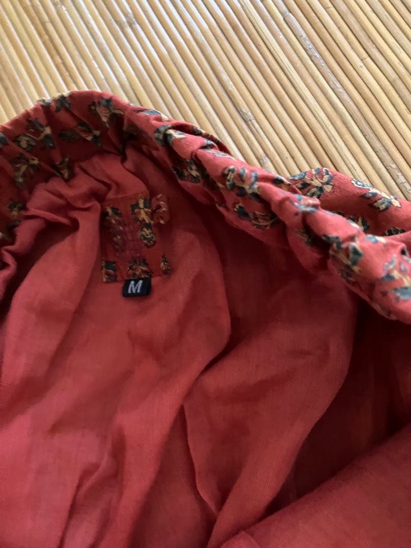 calico インド　アジュラックロンパンツ　M 赤