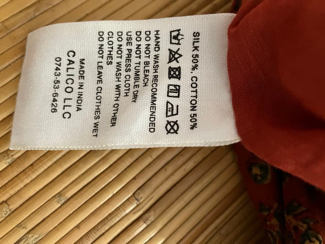 calico インド　アジュラックロンパンツ　M 赤