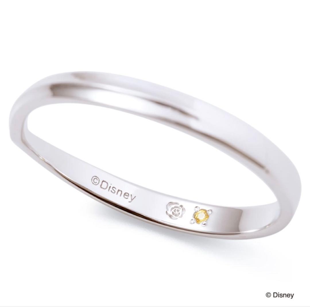 極美品 Disney The Kiss K10ホワイトゴールド リング 美女と野