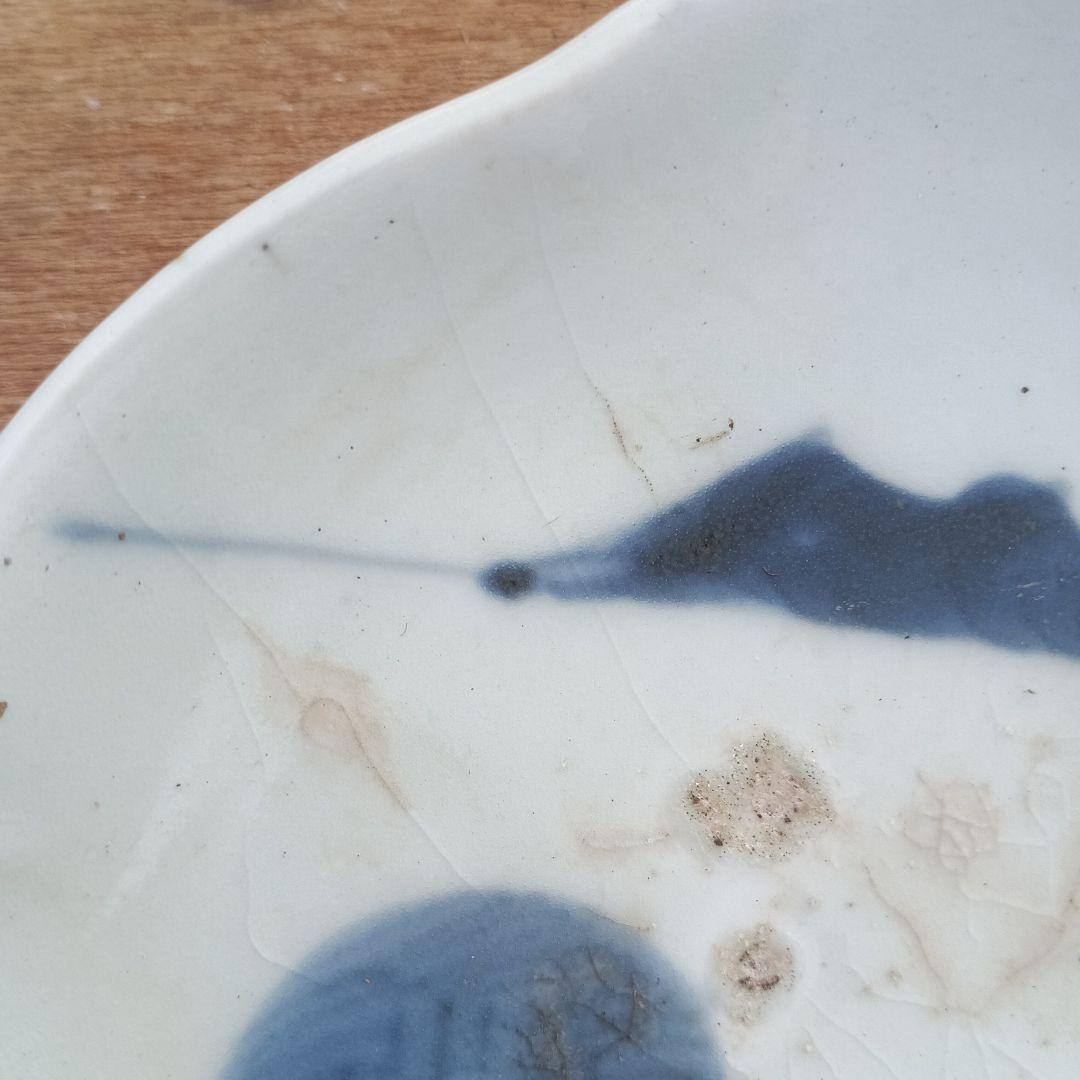 4076)古伊万里　染付皿　1枚　20cm