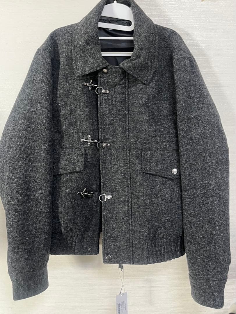 ウールブレンド ヘリンボーンツイードファイヤーマンブルゾン - メルカリ