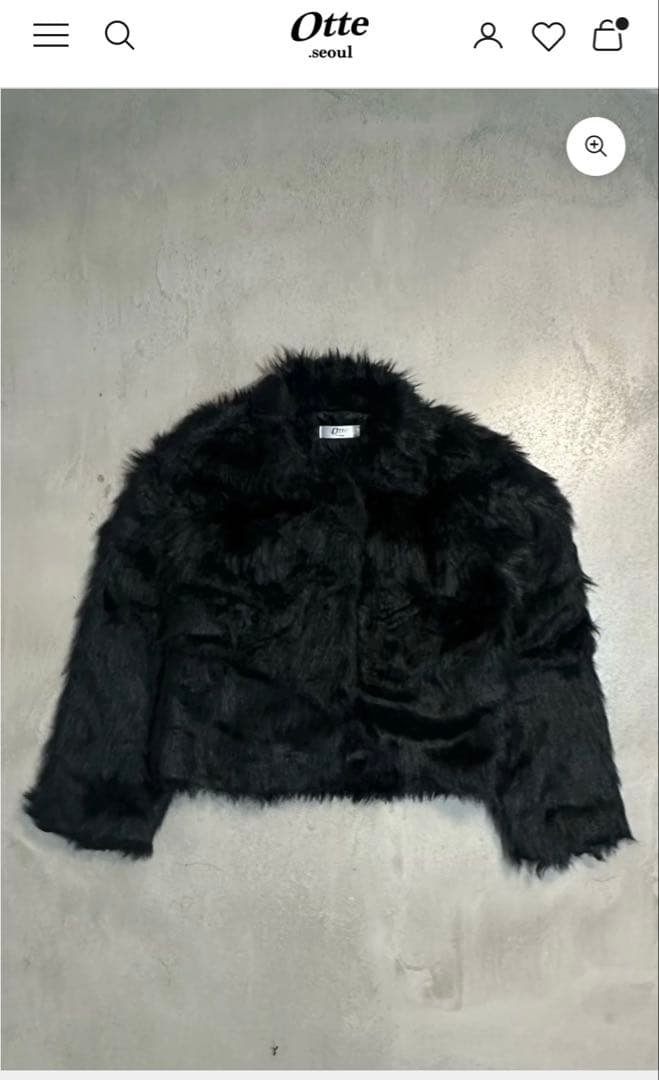 Otte ファーショートジャケット Lサイズ ブラック 韓国ファッション