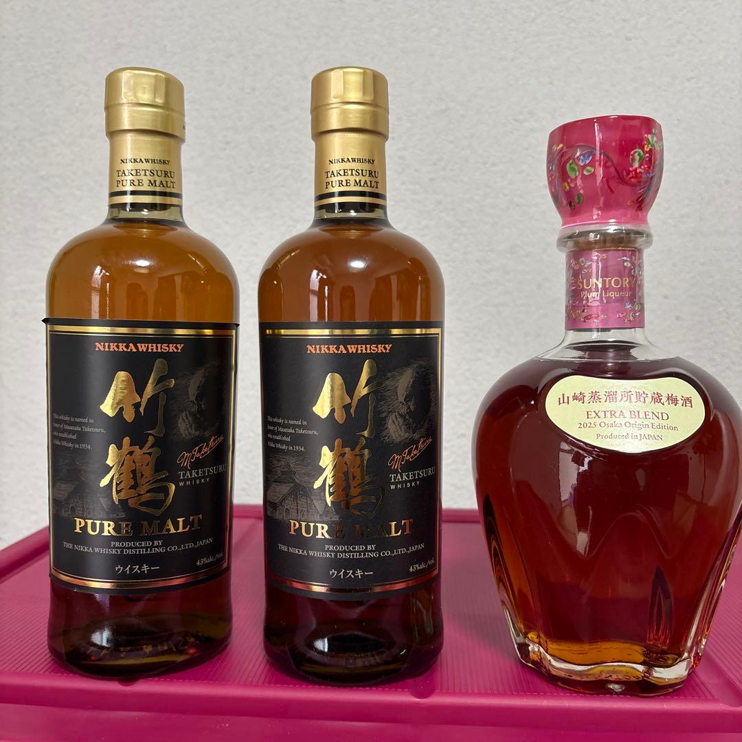 山崎12年・白州100周年記念セット、竹鶴2本、梅酒1本、余