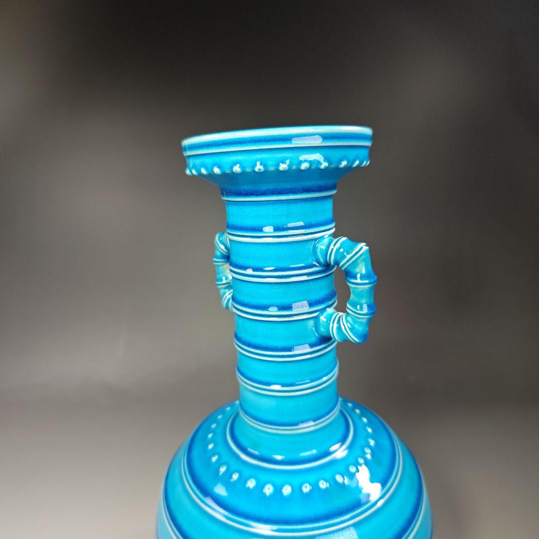 イ438 花瓶『永楽善五郎造』『交趾竹節　花入　共箱』一輪挿　茶道具