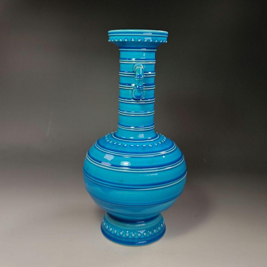 イ438 花瓶『永楽善五郎造』『交趾竹節　花入　共箱』一輪挿　茶道具