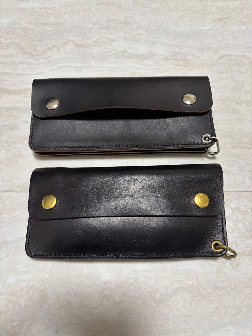 ロングトラッカーウォレット　三層　茶芯　レザークラフト　ハンドメイド