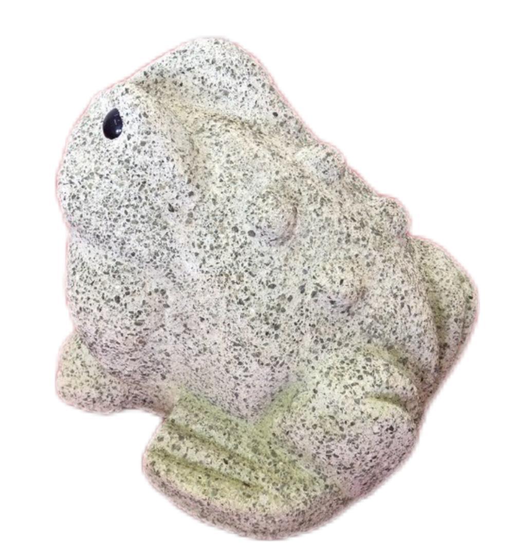 イボ蛙の石像風の置物 コンクリート製 かえる 庭石 庭園 飾り