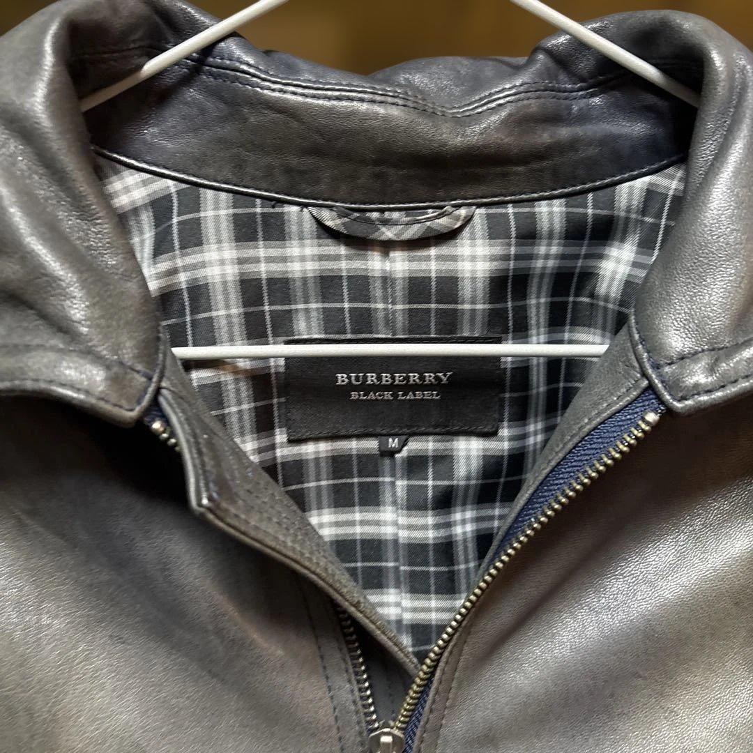 BURBERRY BLACK LABEL シングルライダース Mサイズ ネイビー BURBERRY
