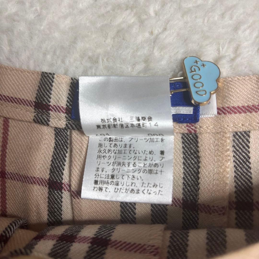 バーバリーブルーレーベル ベージュ ノバチェック プリーツラップスカート M