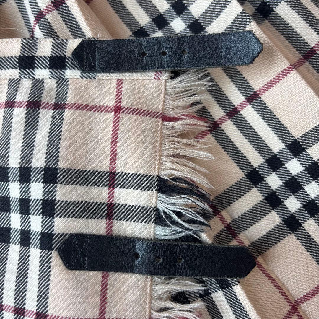 バーバリーブルーレーベル ベージュ ノバチェック プリーツラップスカート M