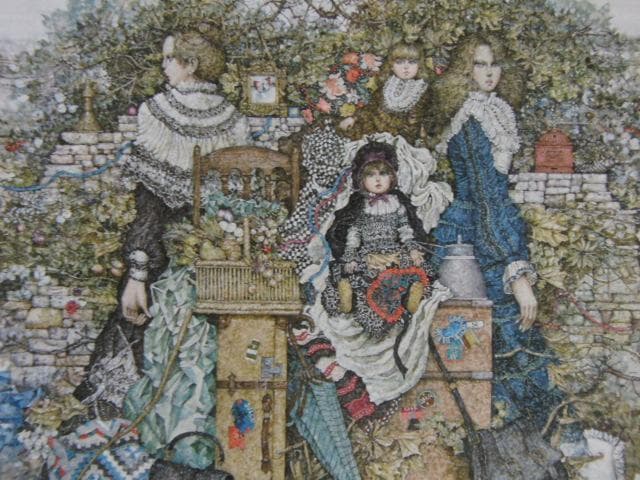 石阪春生、鞄たち＜女のいる風景＞、希少な画集より、新品高級額・額装付