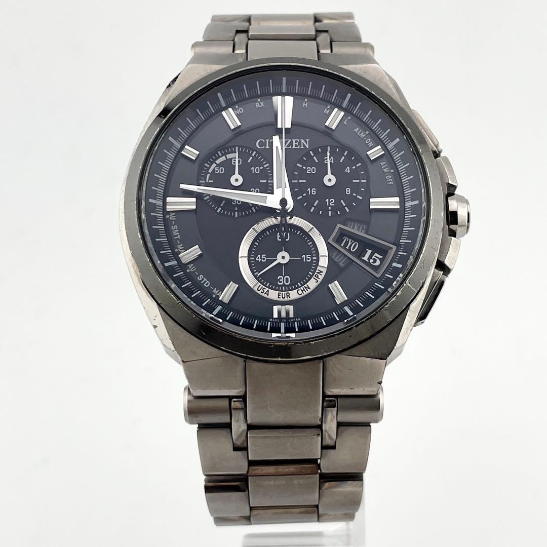【稼働】シチズン　アテッサ　ダイレクトフライト　ワールドタイム　腕時計　メンズ
