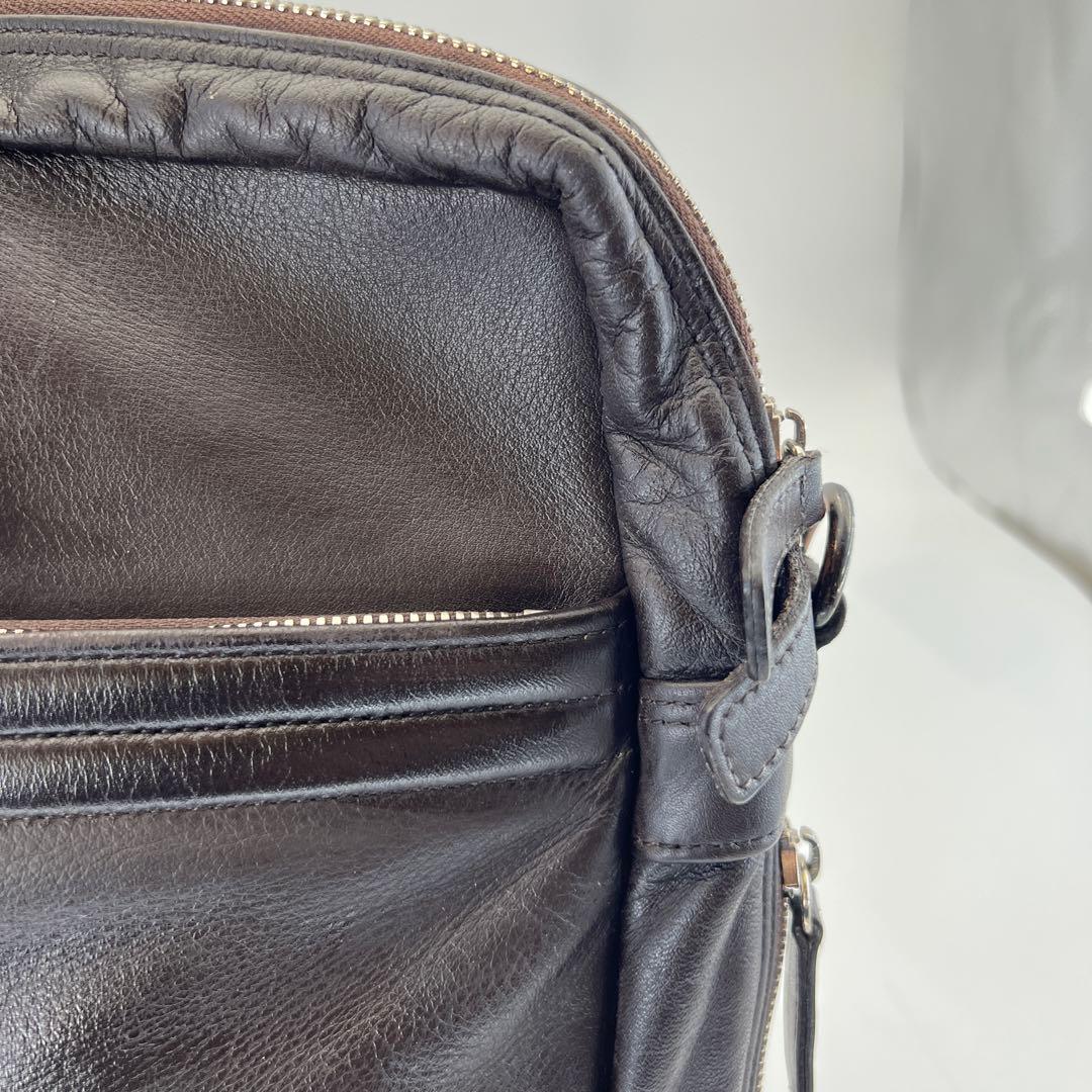 PORTER 吉田カバン レザーブリーフケース 茶 ブラウン A4可 旧ロゴ