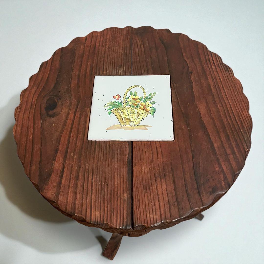 希少・良品】スペイン製 カントリー家具 テーブル＆チェア2脚 アンティーク