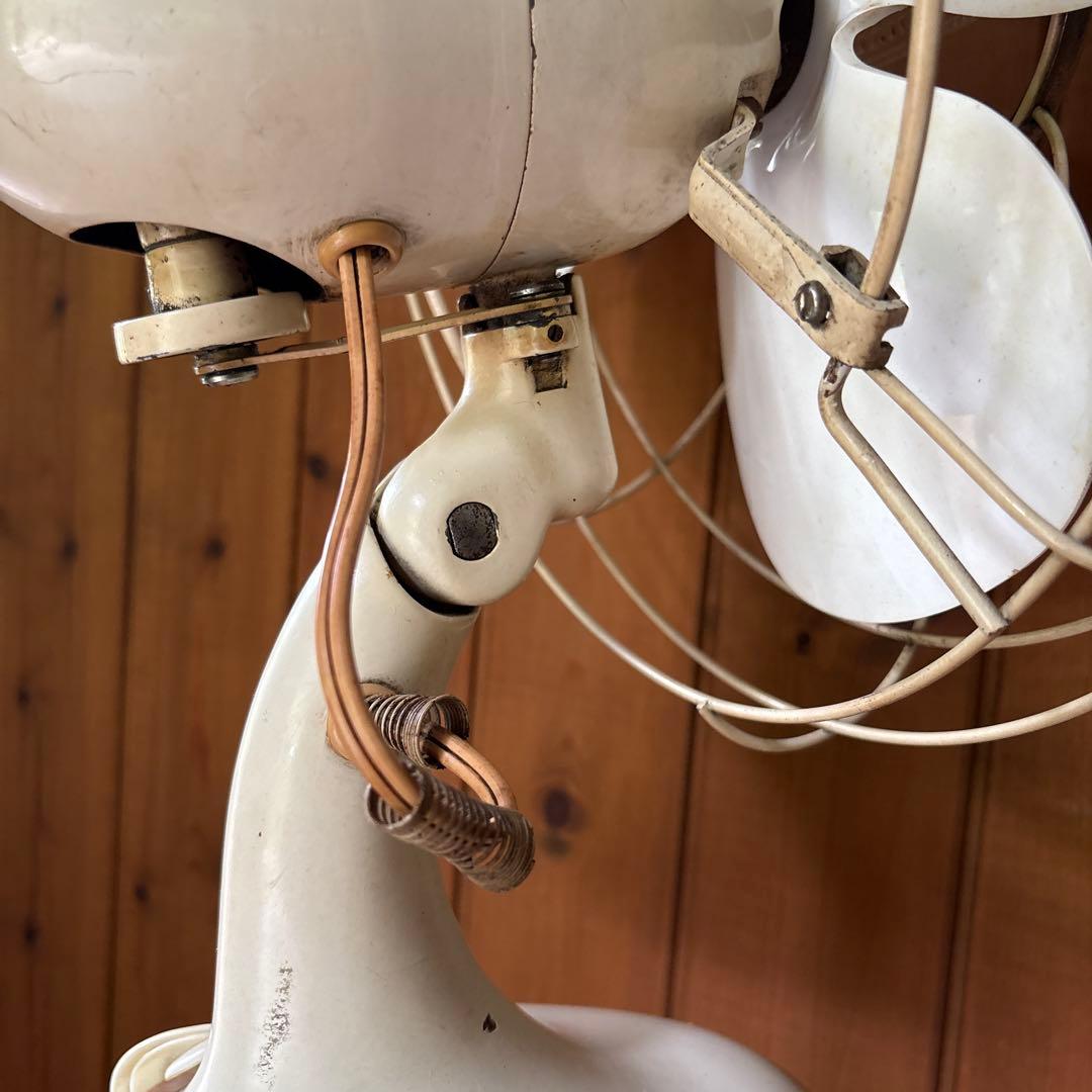 【MITSUBISHI】三菱電機 扇風機 昭和レトロ ホワイト 古道具ビンテージ