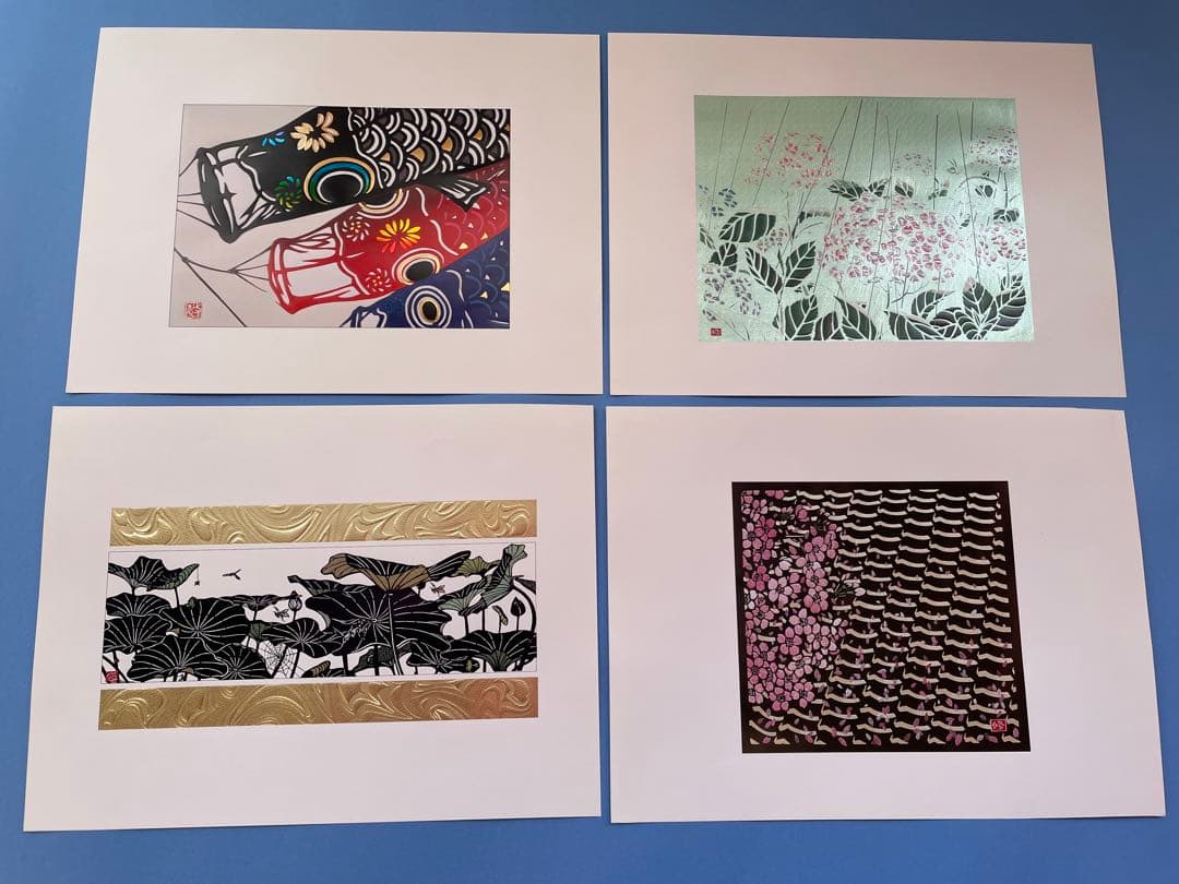 箔押し　カレンダー　12ヶ月　絵柄　48点