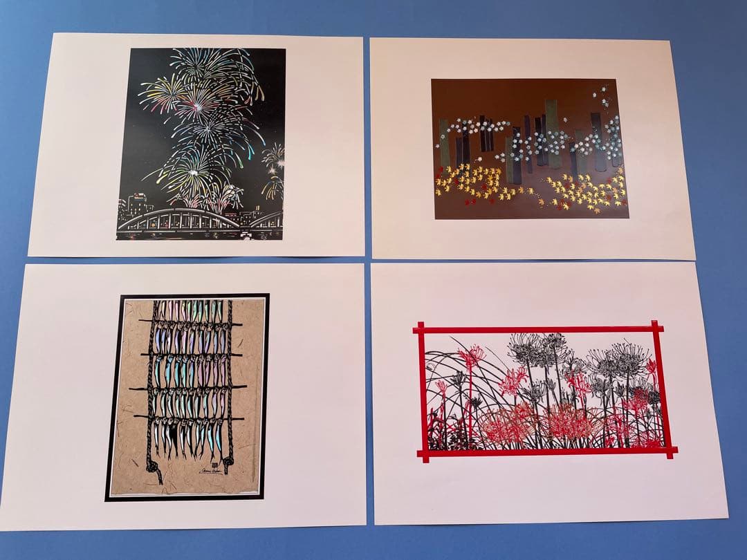 箔押し　カレンダー　12ヶ月　絵柄　48点