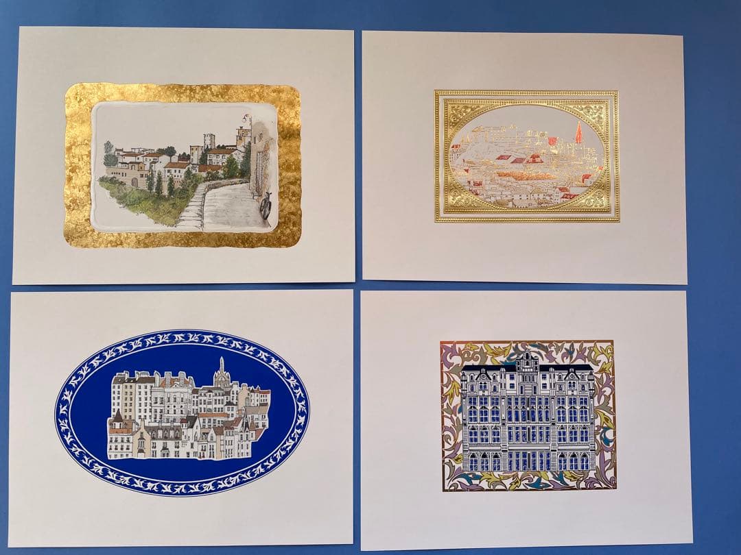 箔押し　カレンダー　12ヶ月　絵柄　48点