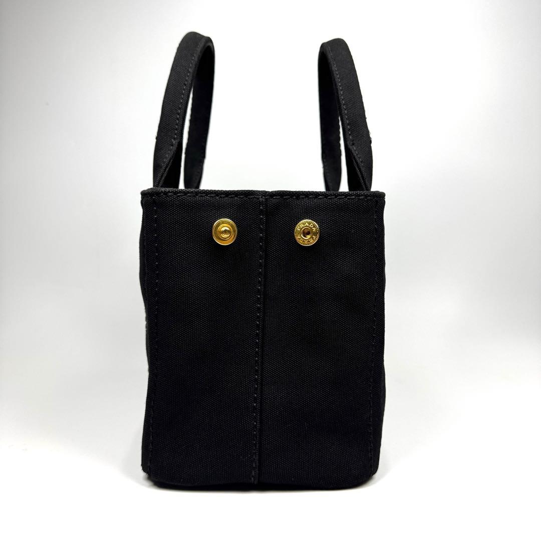 美品✨ PRADA プラダ カナパ S ハンドバッグ 黒 ストライプ