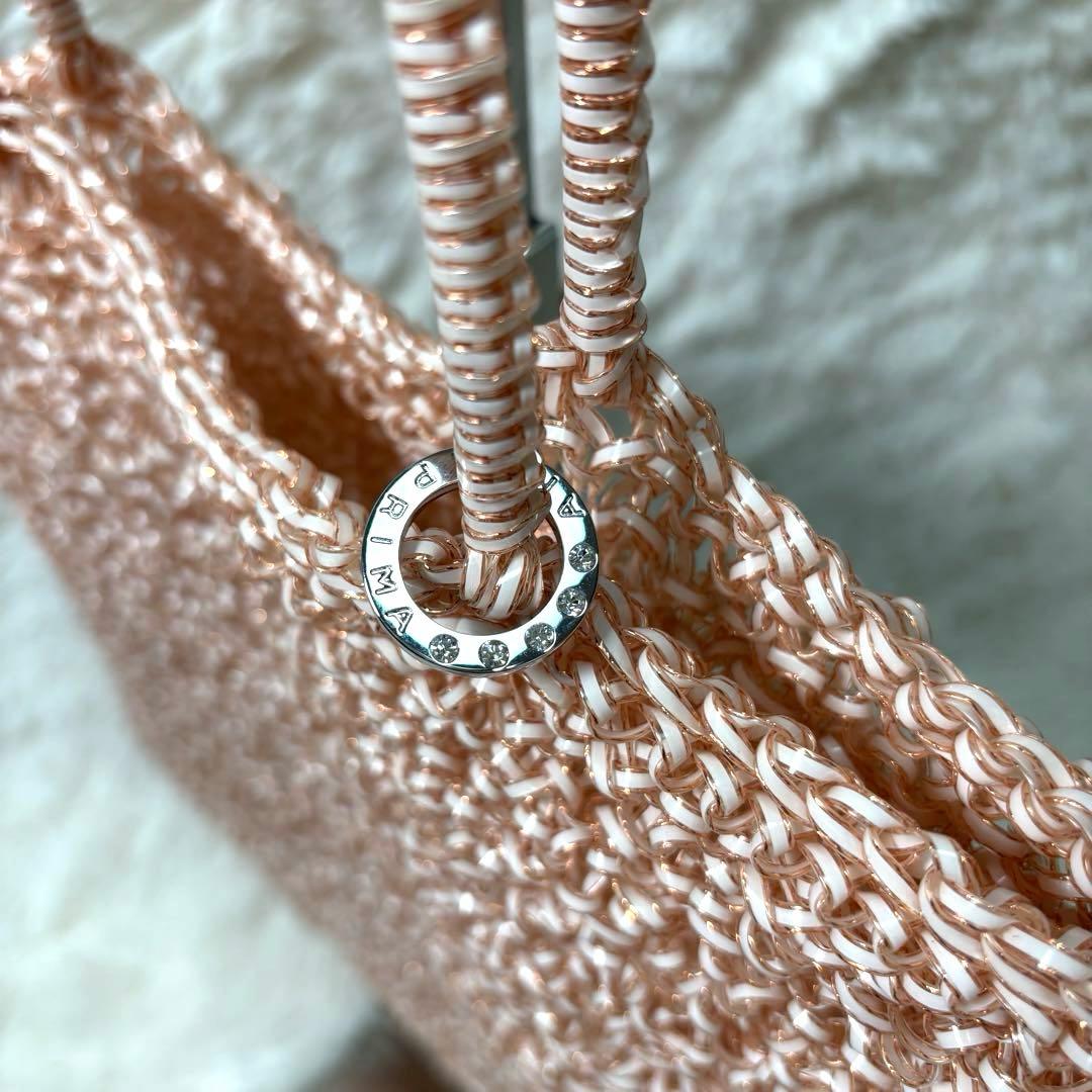 ふくあり様ANTEPRIMAワイヤーバッグ PVC スクエアラージ ピンク 希少