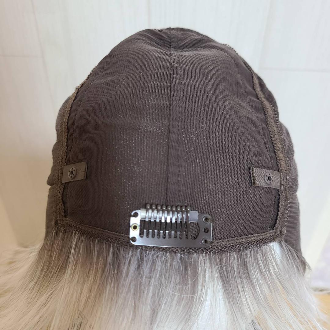 お盆セール♪新品・医療用ＯＫ・美容師カットフォンテーヌ 白髪 グレイ ウィッグ