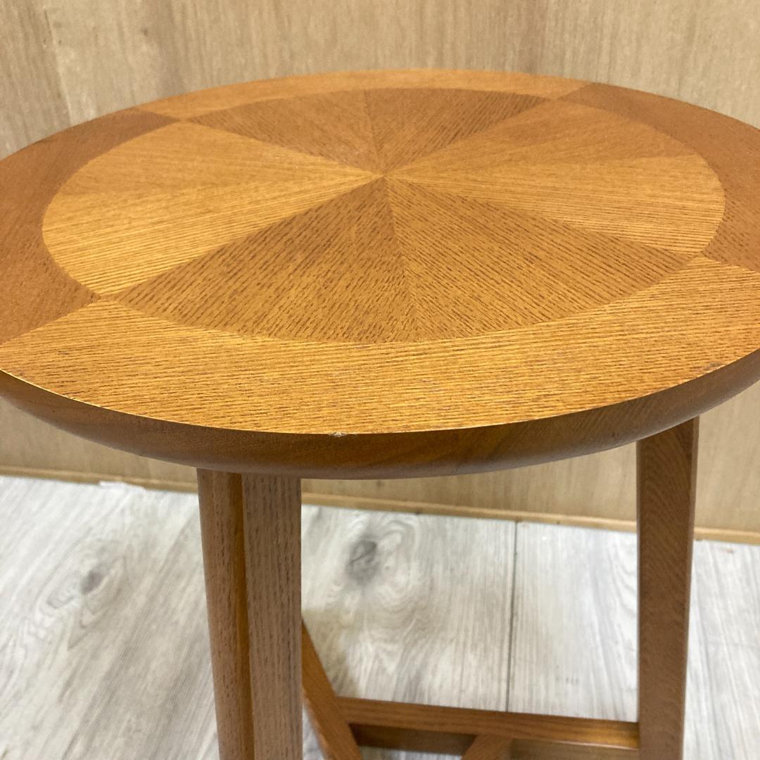 天然木 サイドテーブル 円形 アッシュ材 A97523112