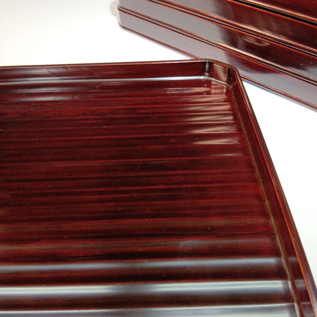 値下げ京都漆器　横長膳5枚　共箱