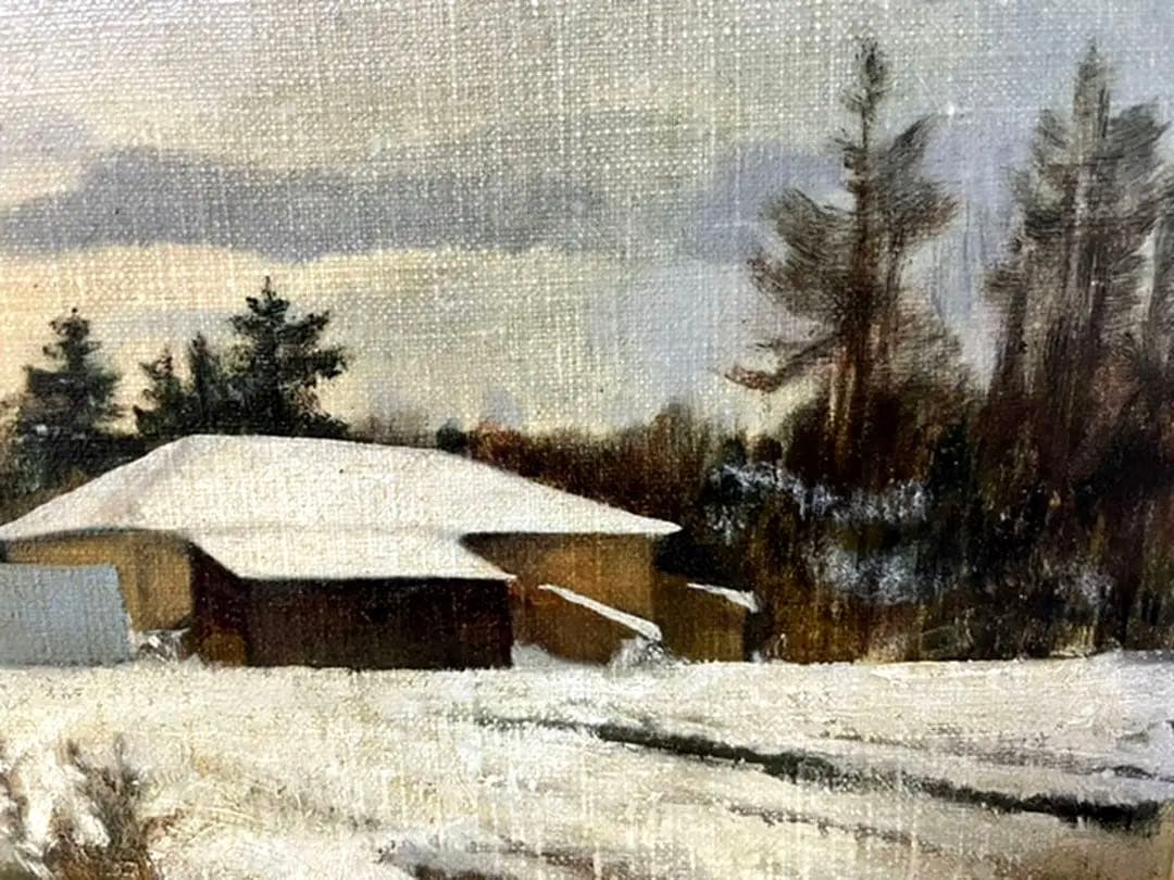 巨匠 野田弘志『道』油彩 カンヴァス M6 1974年作 原画 真作保証 1点