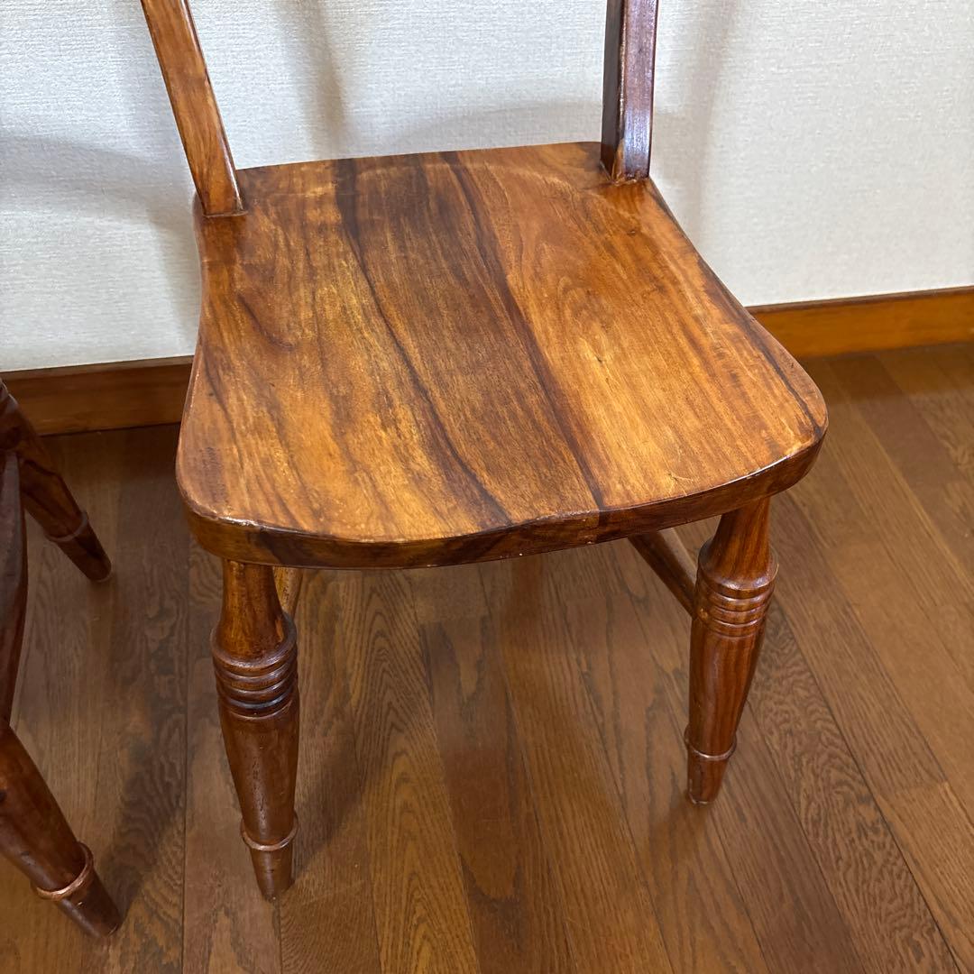 【良品】B-COMPANY ダイニングテーブル チェア ２脚 シーシャムウッド