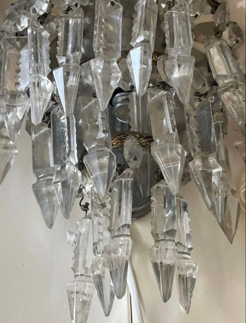 アンティークフランスガラスドロップシャンデリア ランプ照明壁掛け