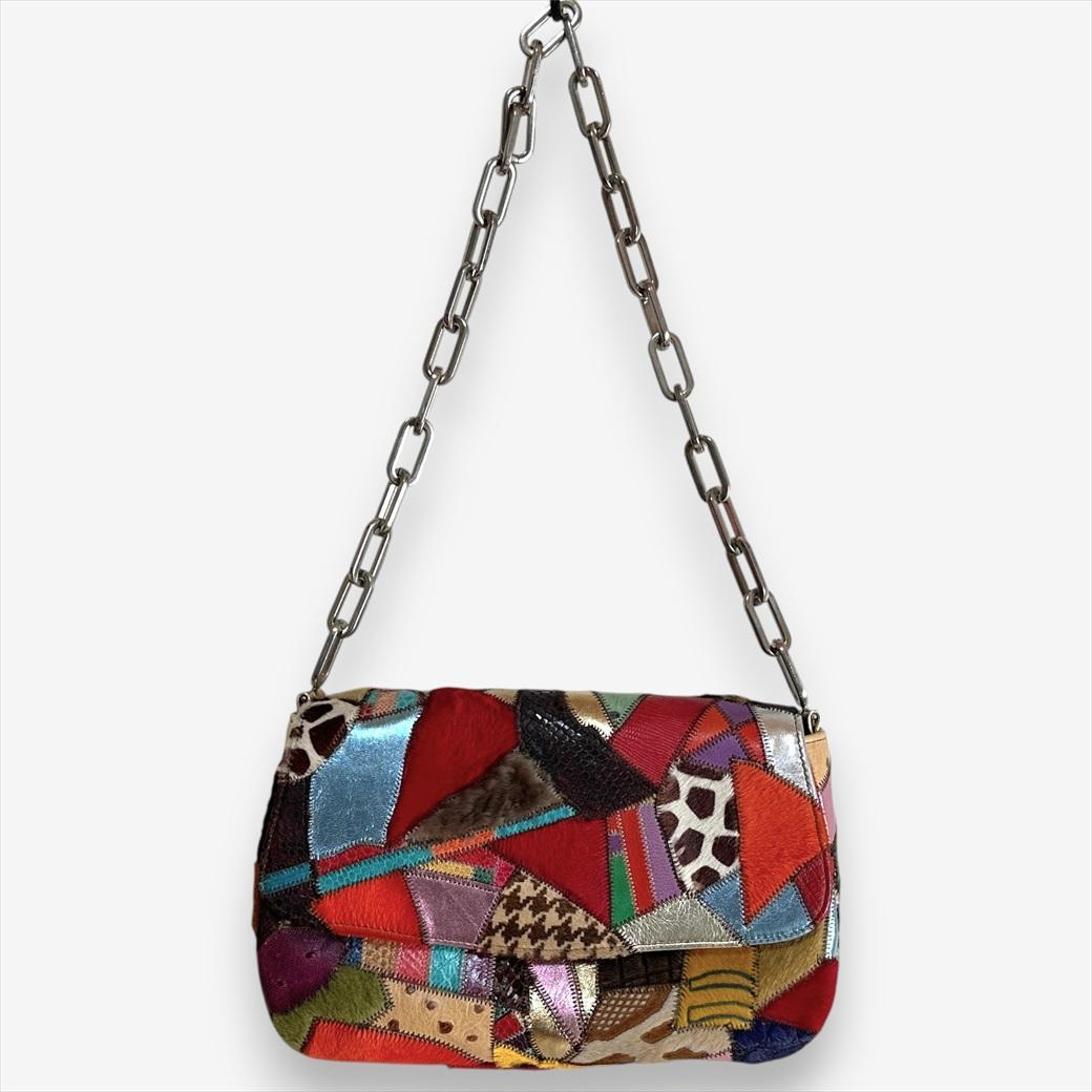 『TANGO』タイハイブランド レザーパッチワーク チェーンバッグ